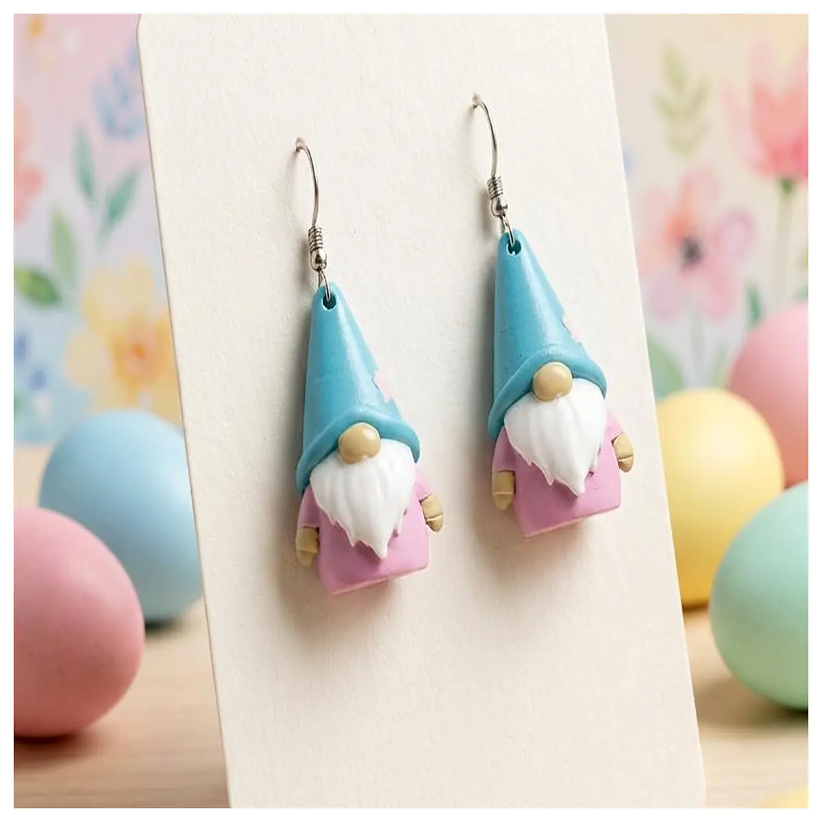 Easter Gnome Charms Earrings Festive Decor Resurrection Easter Figurine Earrings Easter Bunny Ornament Earrings Small Gnome Hanging Charms Easter Deco