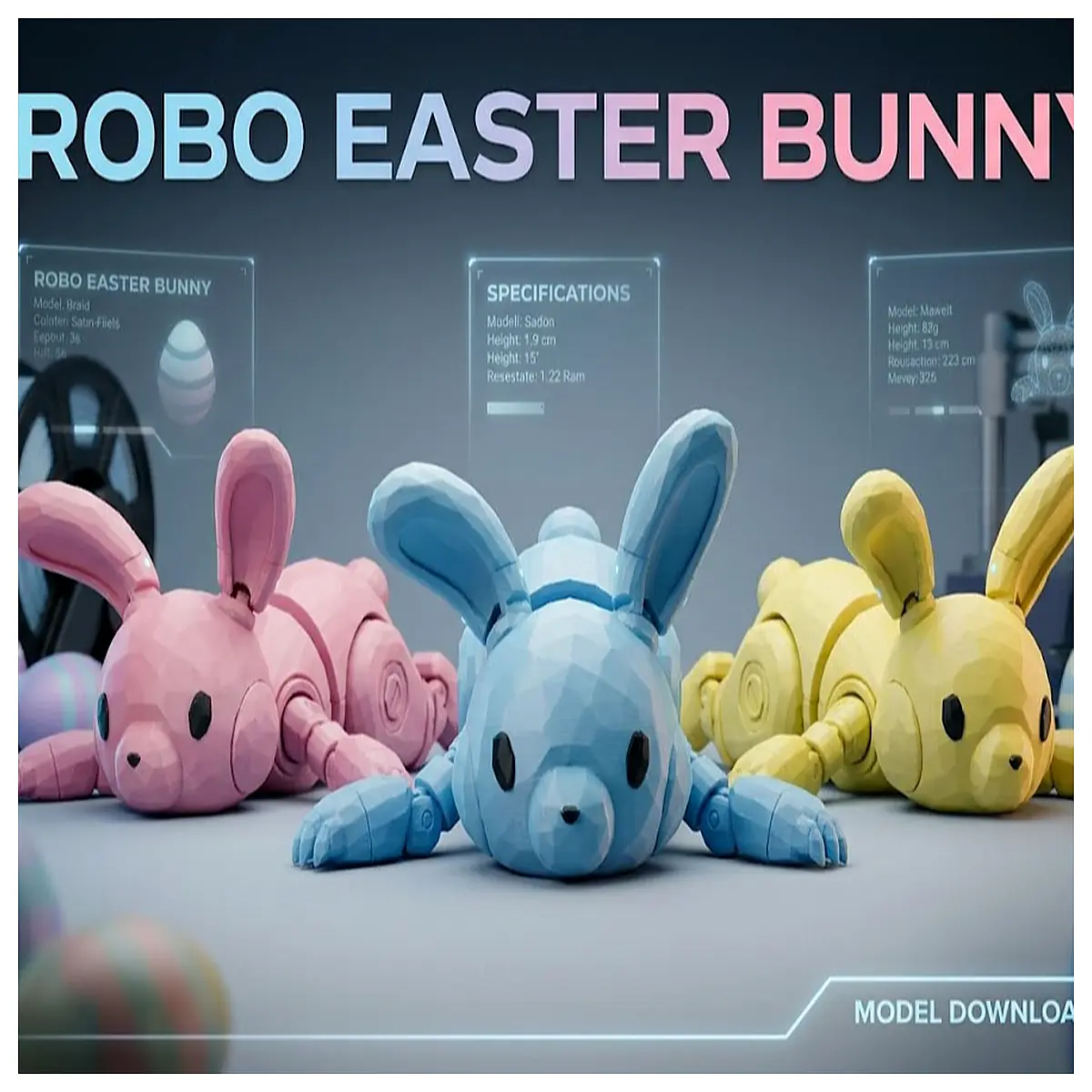 Moving Mechanical Rabbit Easter Decoration Festive Toy Kids Gift Animated Rabbit Model