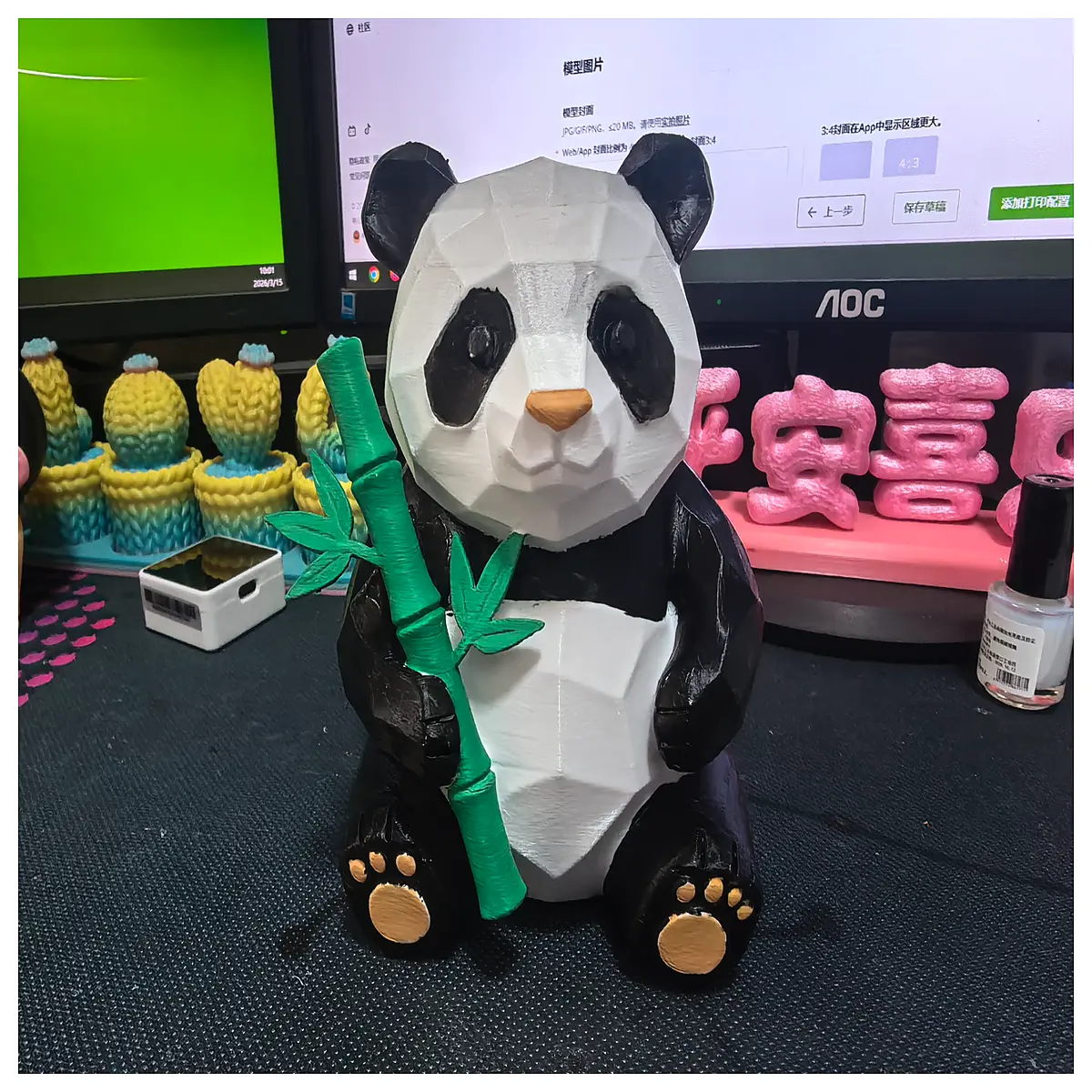 Panda 3D Model Toy Figure Desk Decoration Kids Birthday Gift Realistic Simulation Collection