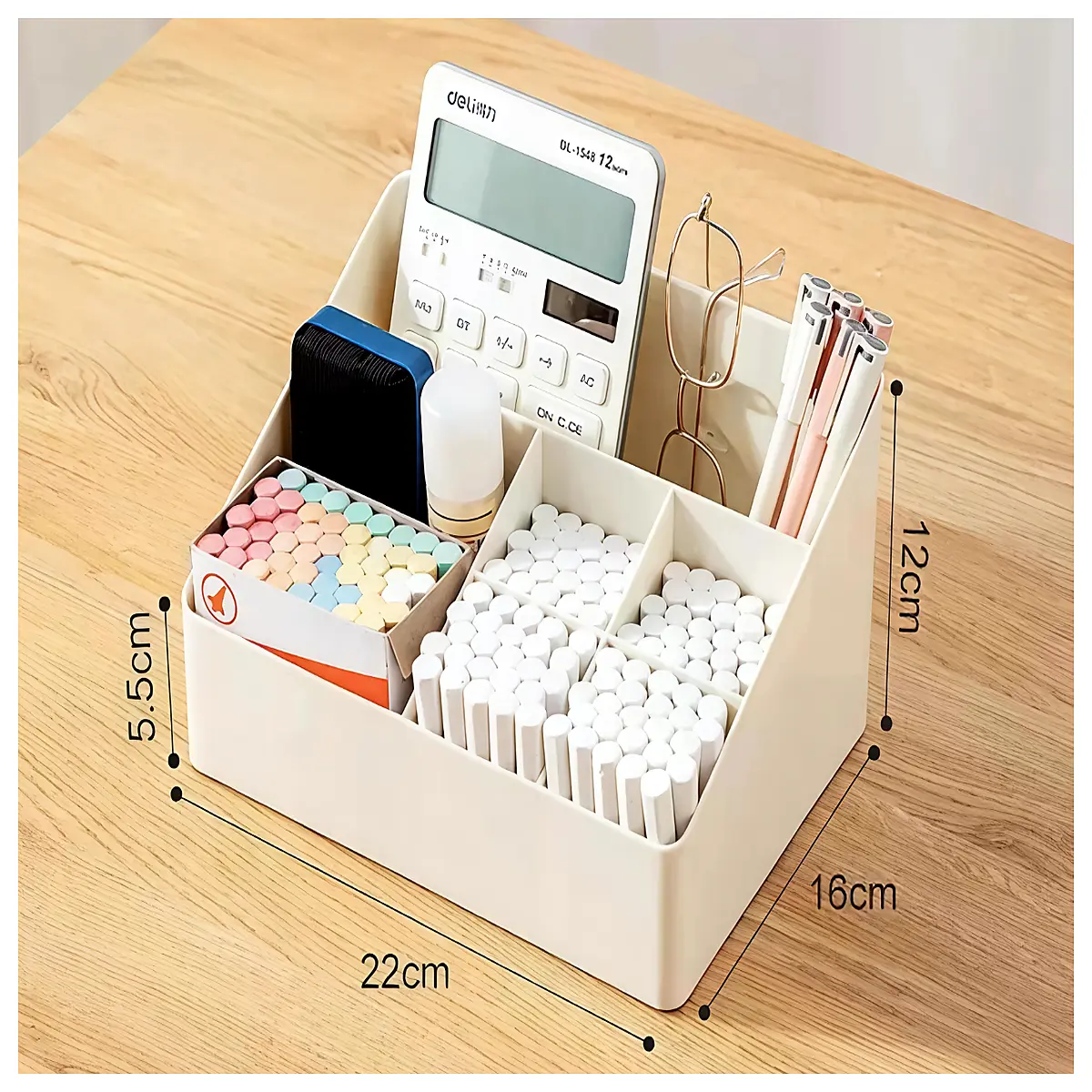 Desktop Storage Box 6 Compartments Organizer Box Office Storage File Organizer Desk Storage Box