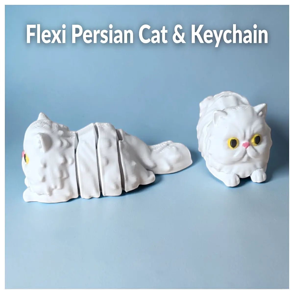 Moving Persian Cat Toy Interactive Cat Plush Pet Keychain Cat Accessory Cat Gift Puzzle Toy