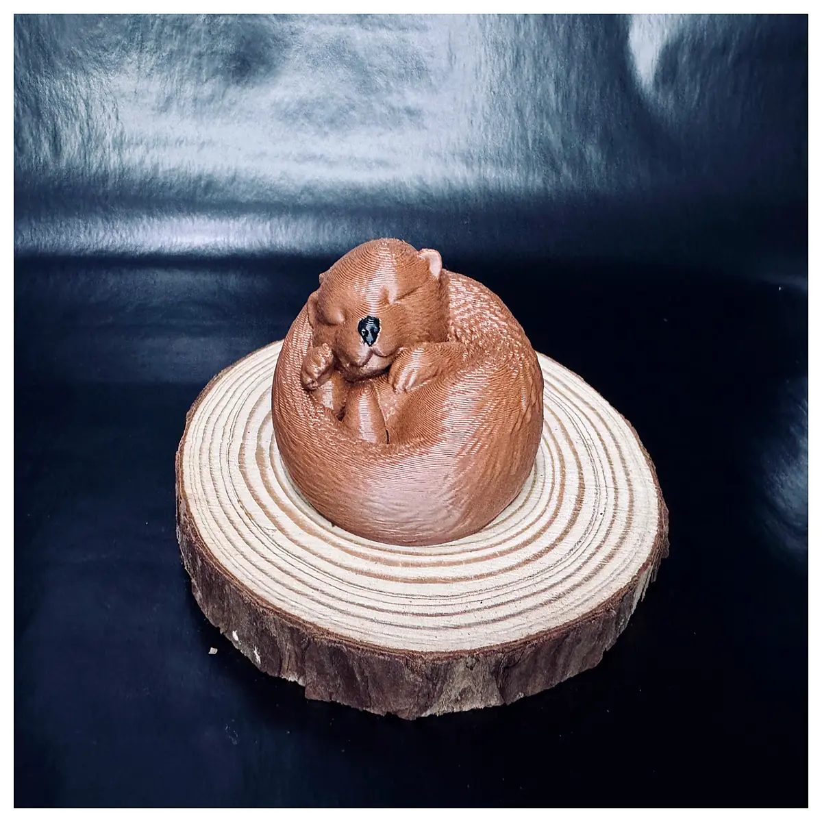 cute curled up otter plush toy soft hugging pillow for kids sleep gift
