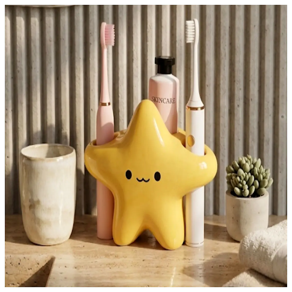 Cute Star Toothbrush Holder Star Toothbrush Organizer for Baby Kids Creative Decoration Bathroom Accessory Toothbrush Stand