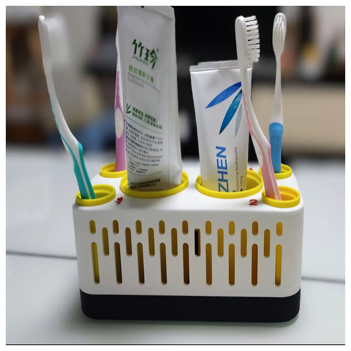 Toothbrush Holder Organizer Toothbrush Cup Bathroom Shelf Dental Hygiene Storage Multi Purpose Stand
