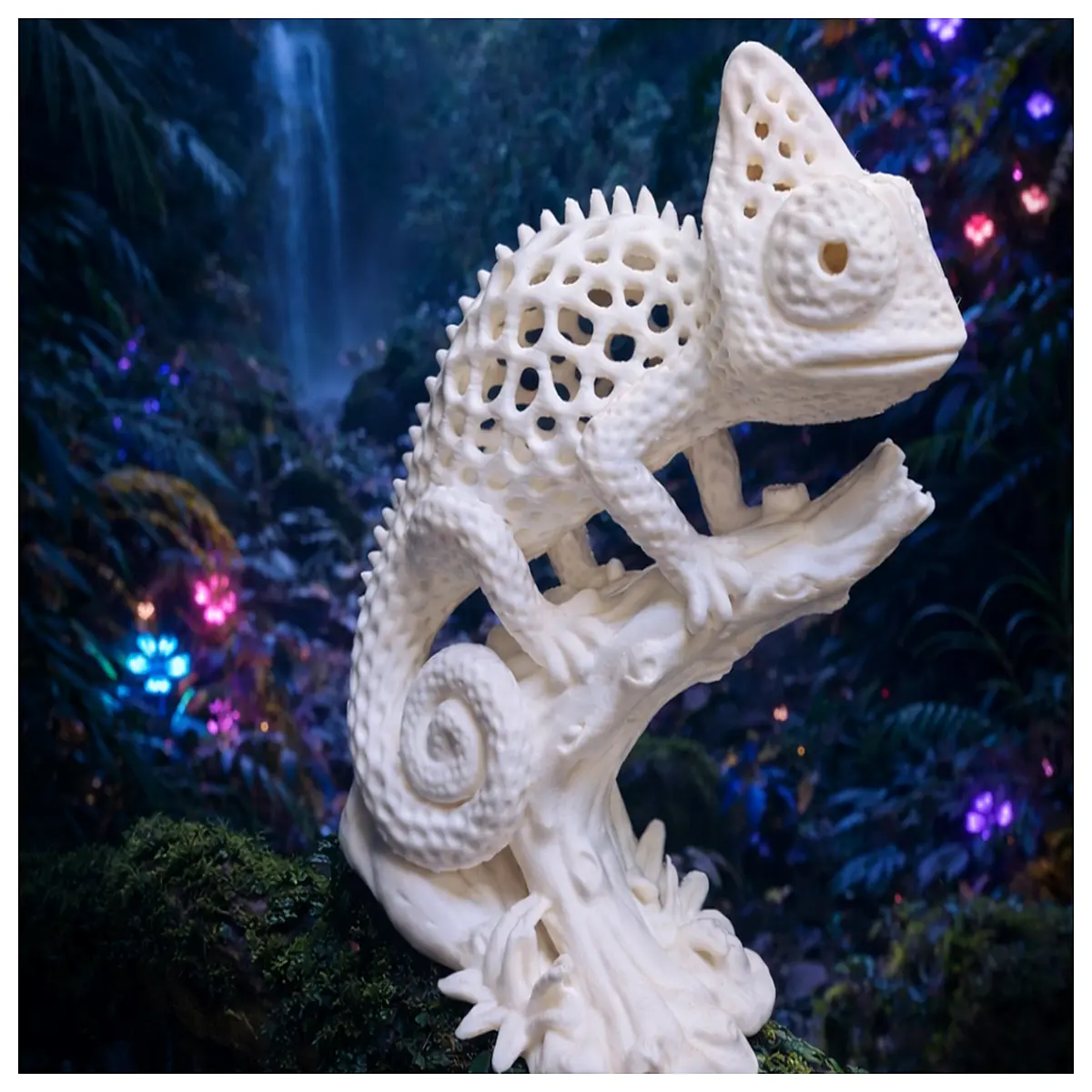 Voronoi Chameleon Sculpture 3D Art Figurine Decoration Collection Realistic Model Home Decor