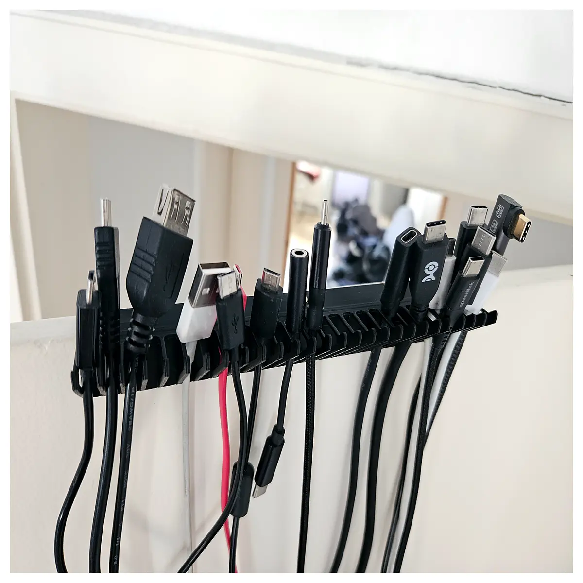 Door Top Cable Raceway Organizer Wall Mounted Wire Management Bracket Cable Concealer Housing Door Back Cable Holder