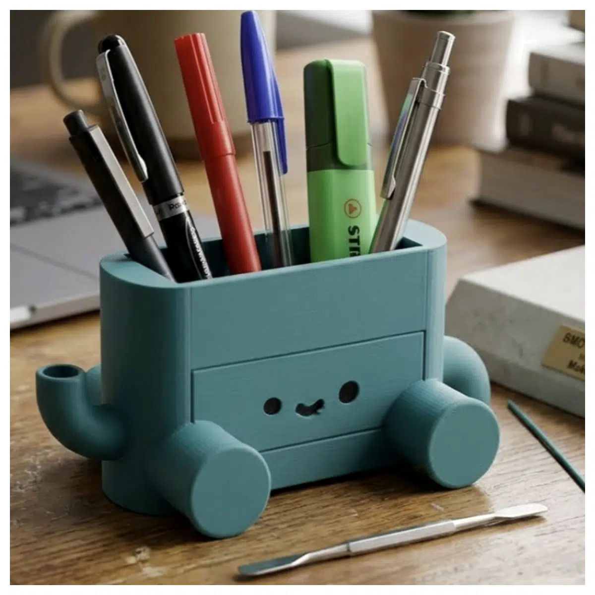 BMO Pen Holder Desk Organizer Office School Supplies Pen Case Pencil Pouch Student Gift Creative Multi Function