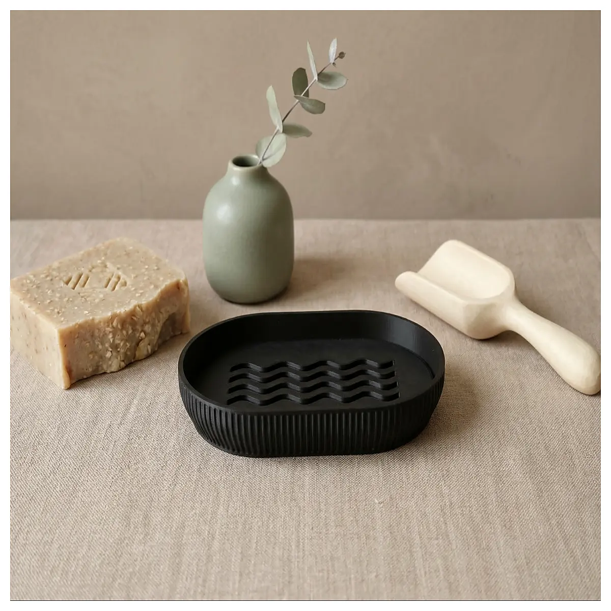 minimalist wavy soap dish ceramic modern bathroom sink tray non slip drainage holder