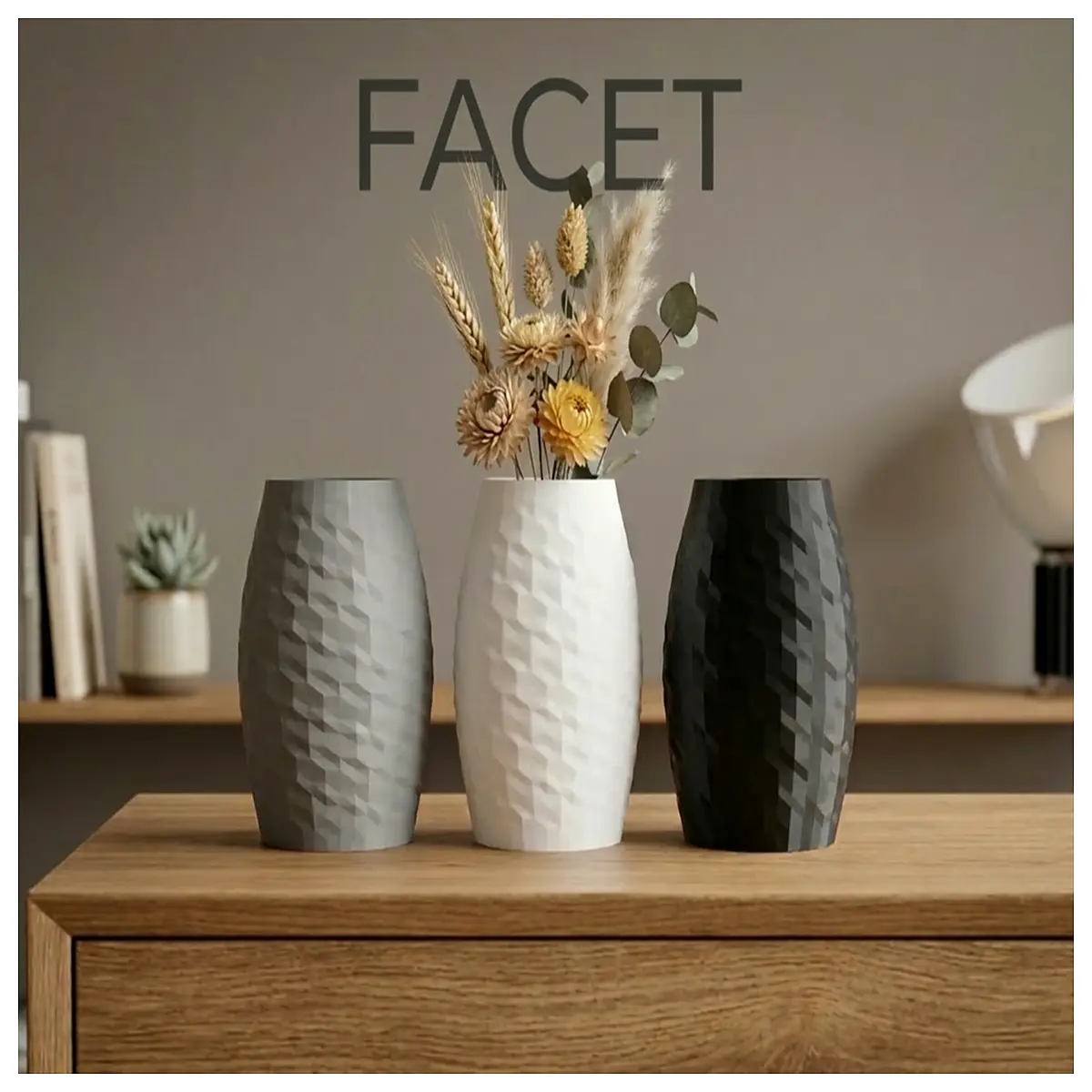 Geometric Polygonal Vase Creative Decoration Modern Home Accent Multi sided Floral Container Decorative Vase
