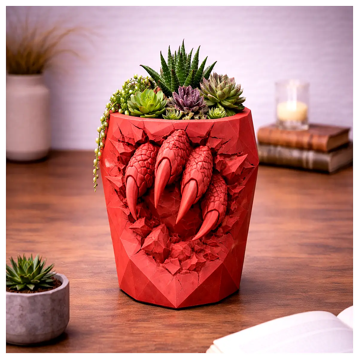 dragon claw planter pot for succulents cactus indoor outdoor decorative garden decor