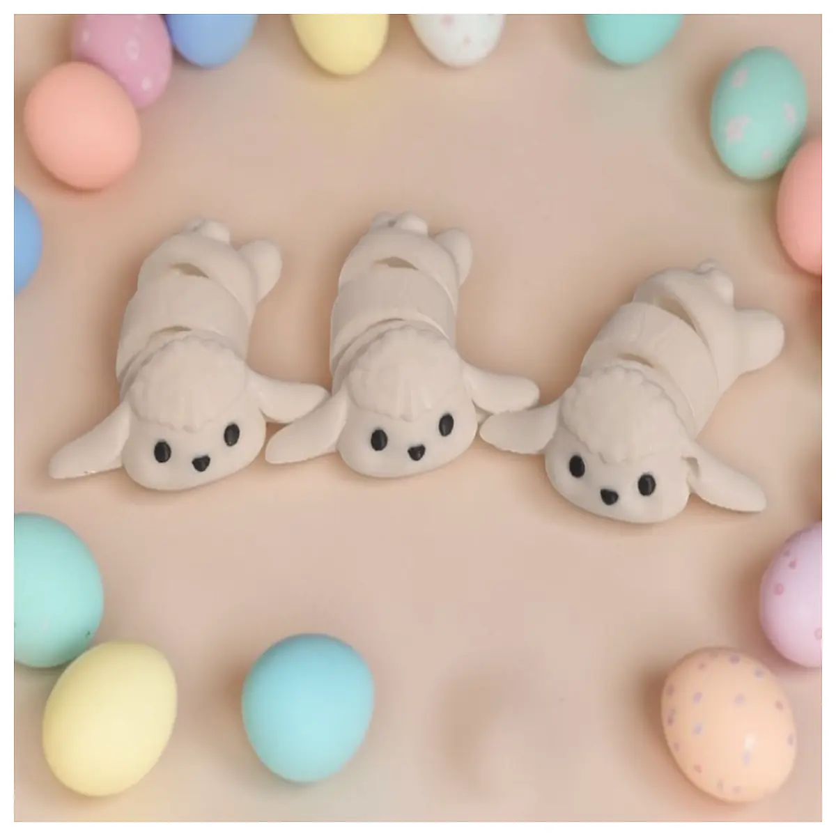 Mini Resurrection Lamb Toy Movable Joints Easter Decoration Child s Educational Figure Easter Gift
