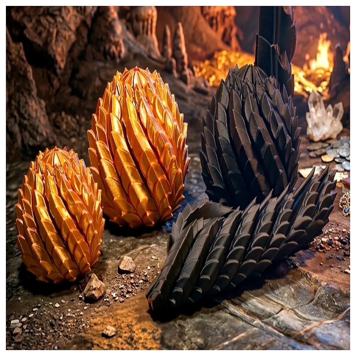 twisted spiral dragon egg fantasy decor resin statue collectible figurine home office piece gamers
