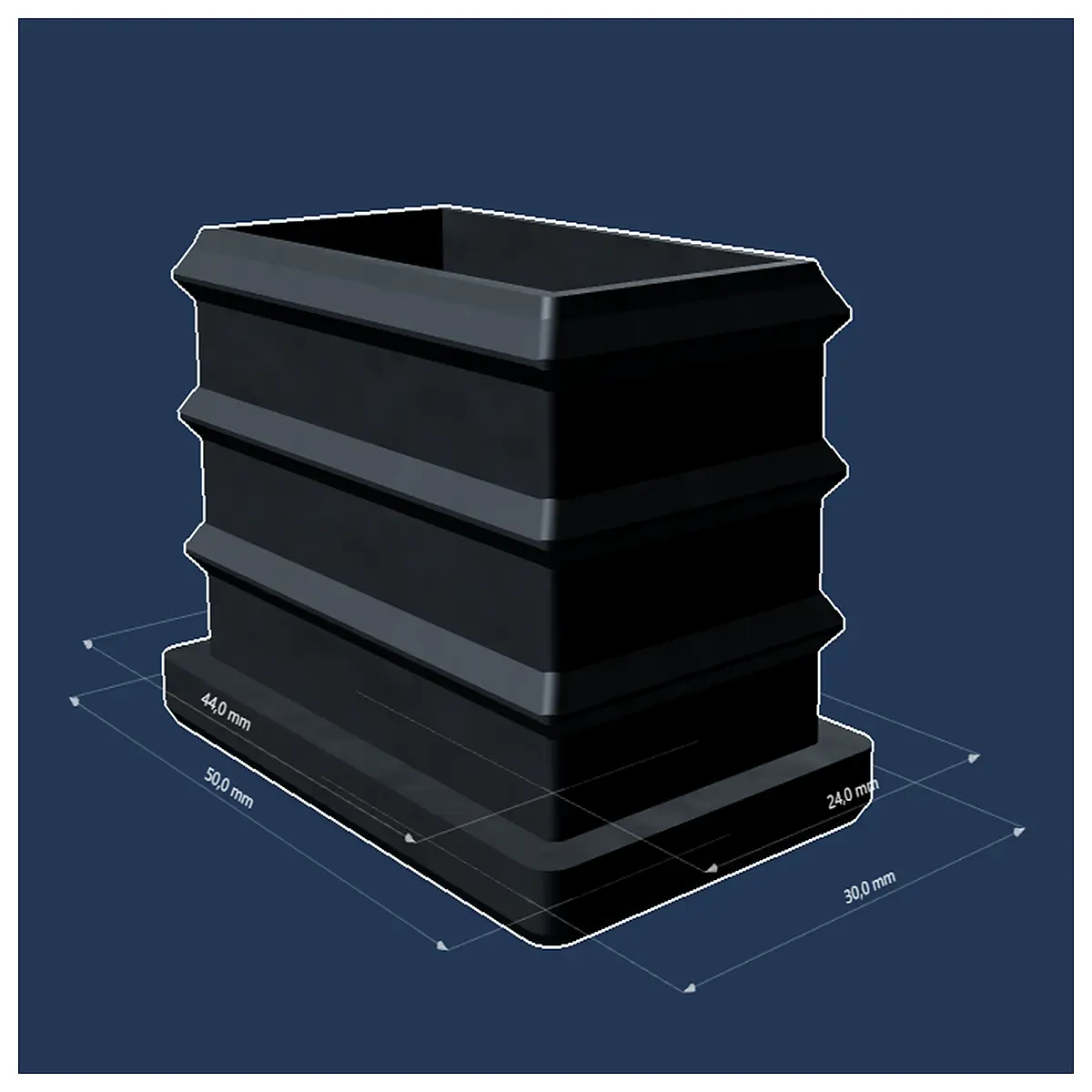 50x30x2mm Square Pipe Plug Seal Fittings Pipe Block Industrial Seal Waterproofing Accessory