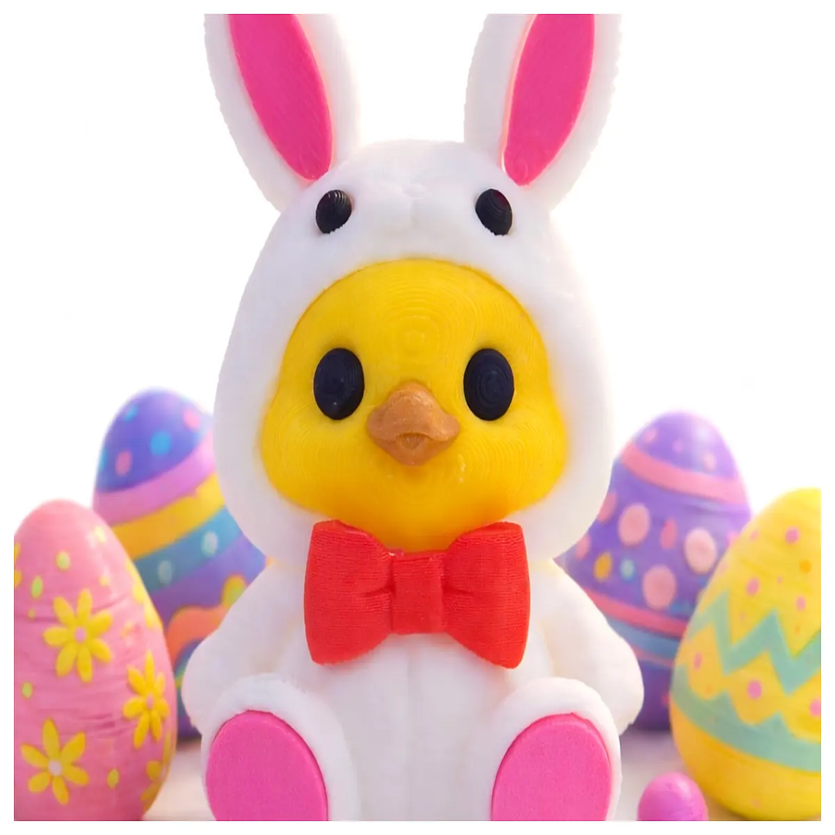 Easter Bunny Chick Toy Realistic Rabbit Chick Model Kids Easter Decoration Easter Gift Fun Puzzle Toy