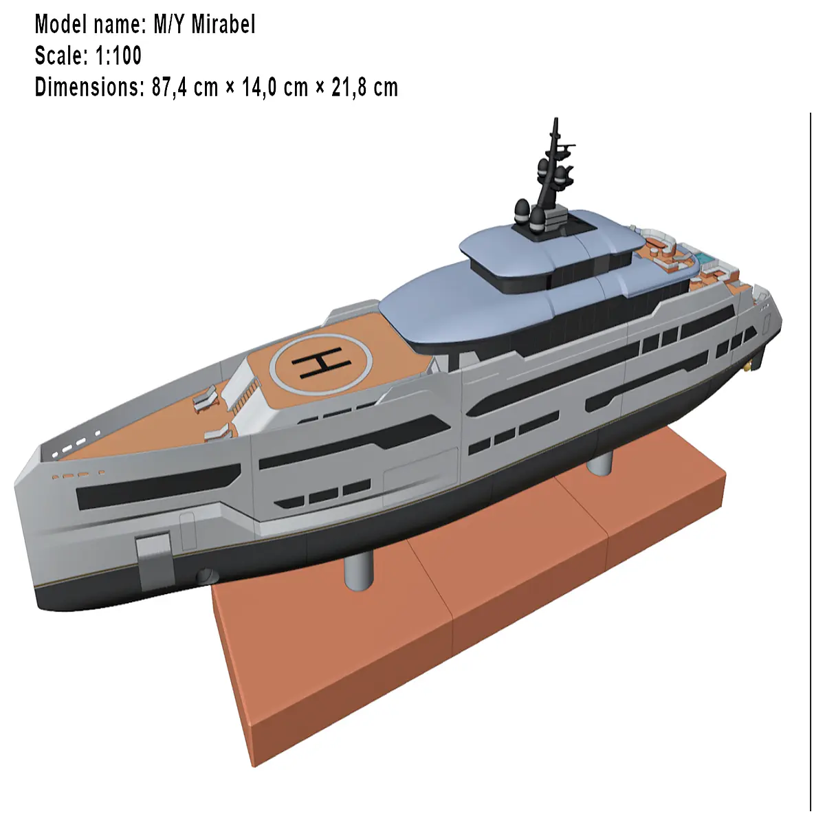 3D Printed Yacht Model Scale Boat Model Toy Water Park Model Floating Model Mini Ship Model Model Collection