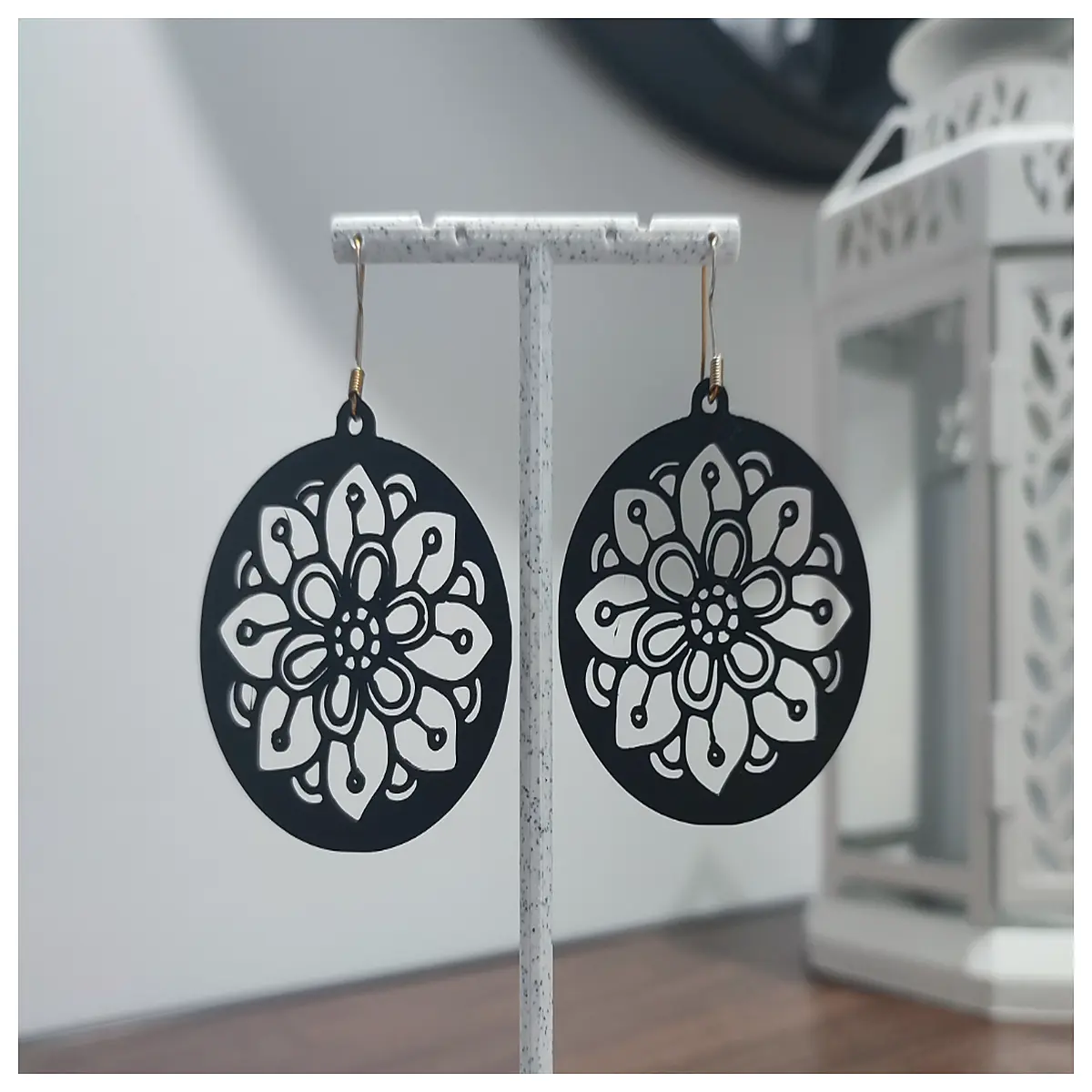 Ebony Lace Earrings Women s Style Elegant Decoration Lace Earrings Wedding Bridal Jewelry