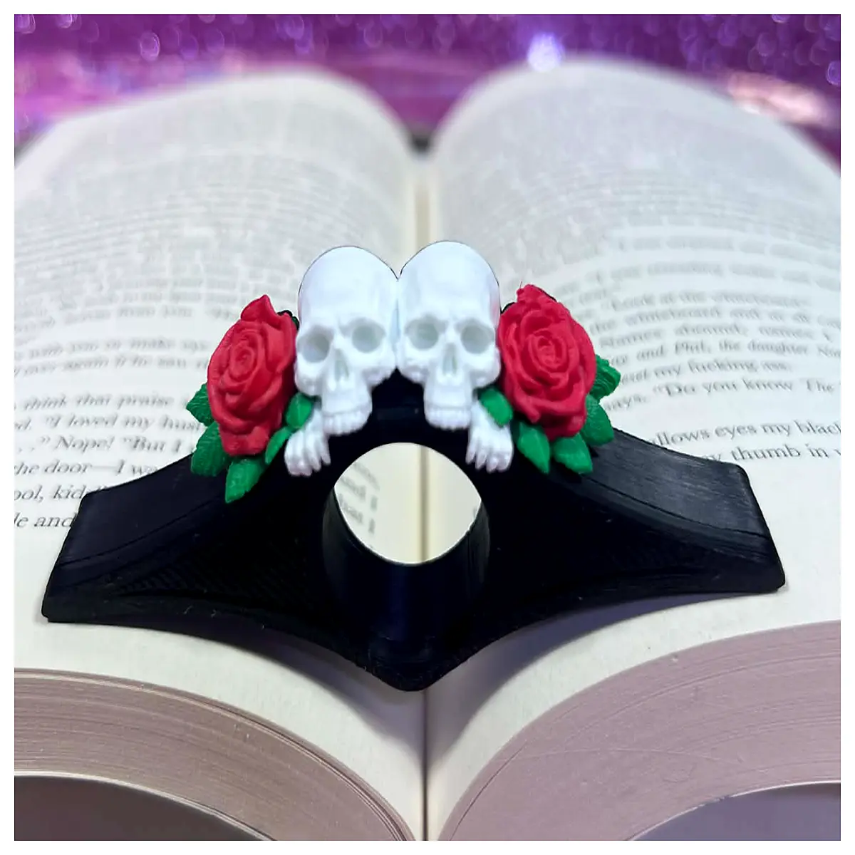 Skeleton Rose Dark Romance Novel Page Holder Comic Book Binder Leaf Holder Anime Book Protector Skeleton Anime