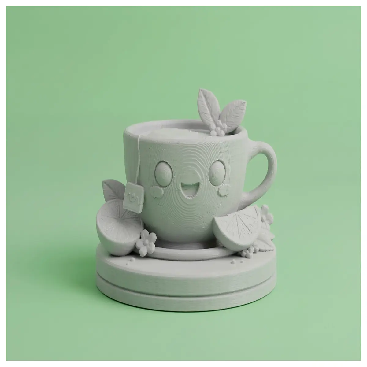 Cute Teacup Figurine Anime Collectible Desk Decoration Gifts for Girls Cute Display Pieces