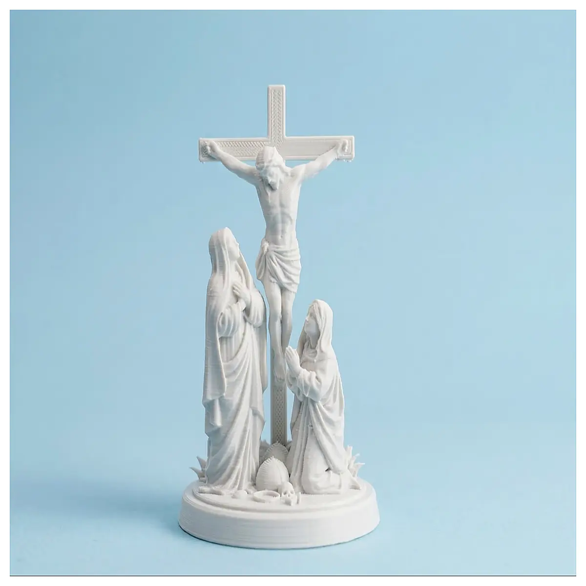 Crucifixion Sculpture Religious Art Biblical Statue Suffering Christ Decor Spiritual Artwork Collection