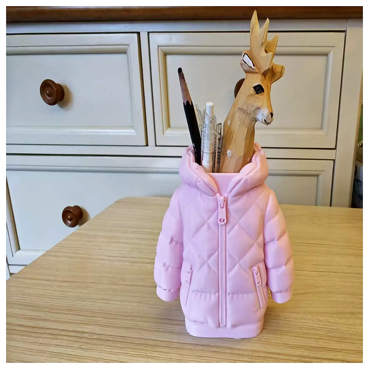Down Jacket Pencil Case Outdoor Travel Hiking Backpack Accessory Down Feather Jacket Pen Holder