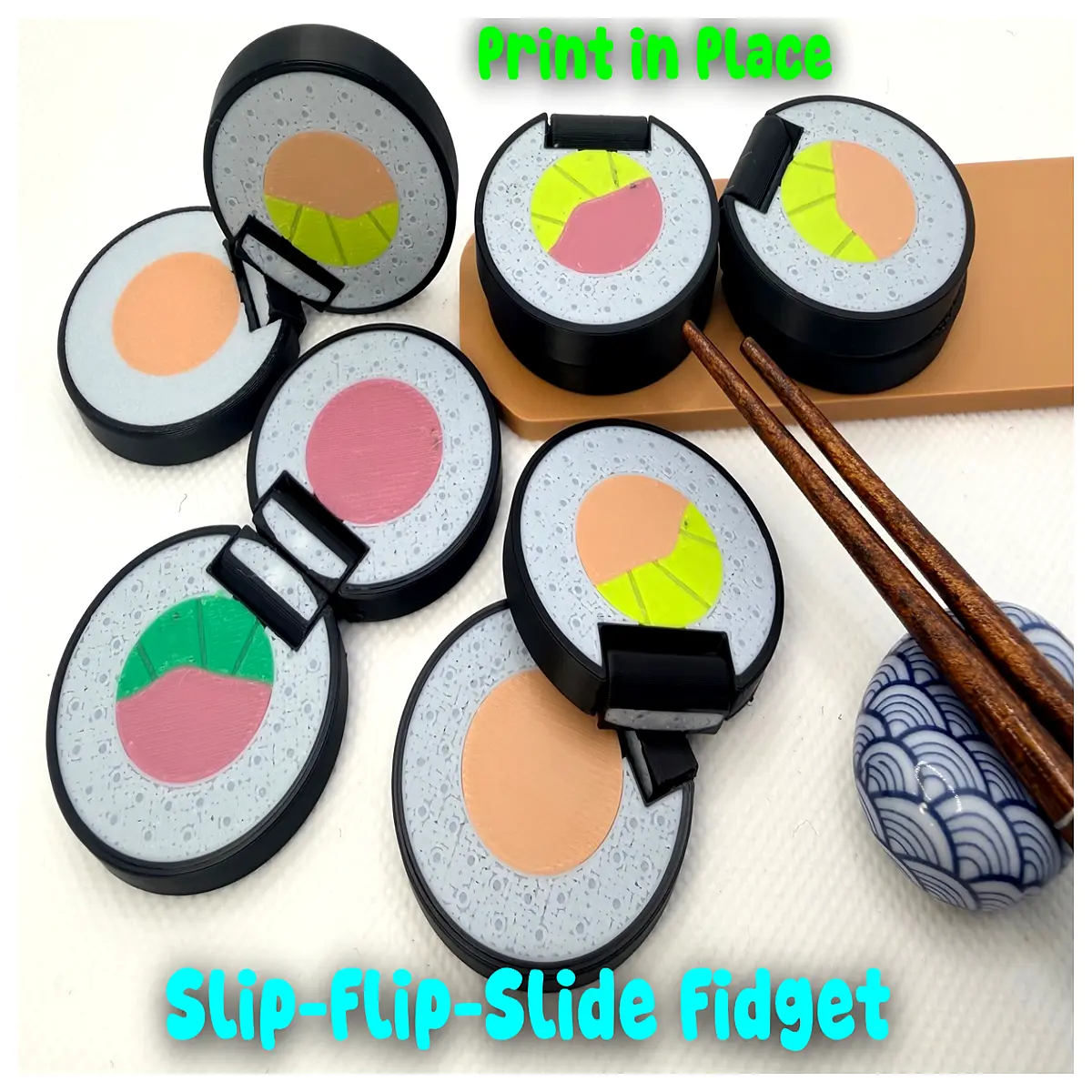 Sushi Slider Toy Flip Stress Relief Toy Print on Demand Fun Puzzle Child s Gift Stress Relief