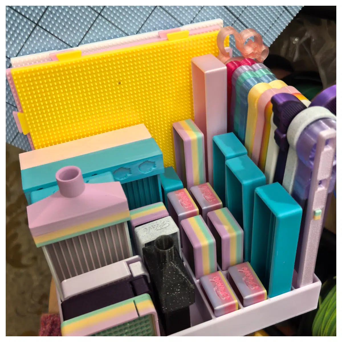 perler bead storage organizer box with sorting trays and lid for craft supplies