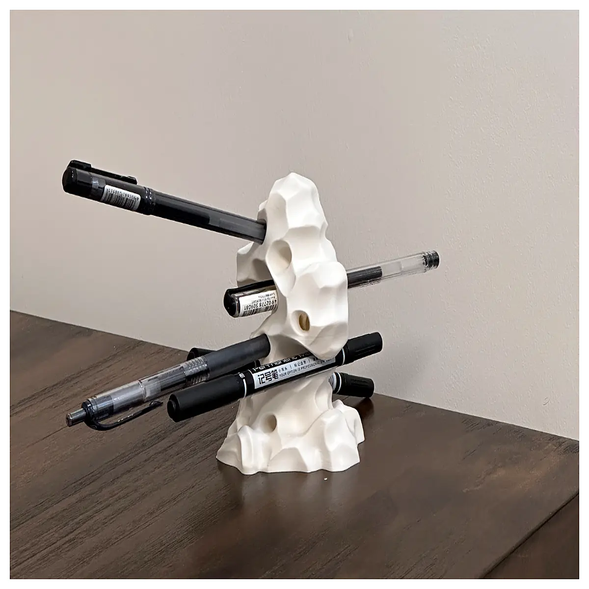 Lacquer Stone Pen Holder Desktop Organizer Creative Pen Box Ceramic Pen Stand Office Study Supplies Minimalist Modern