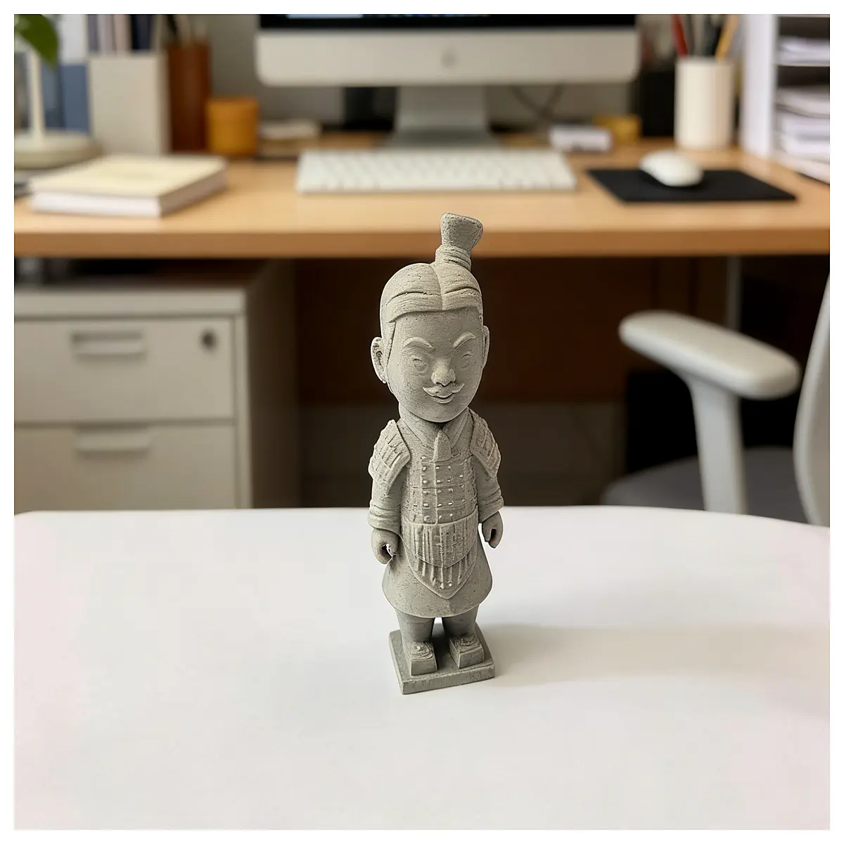 Q Version Cute Terracotta Army Figurine Desk Decoration Small Soldier Model Collection Toy Gift Mini Figurine