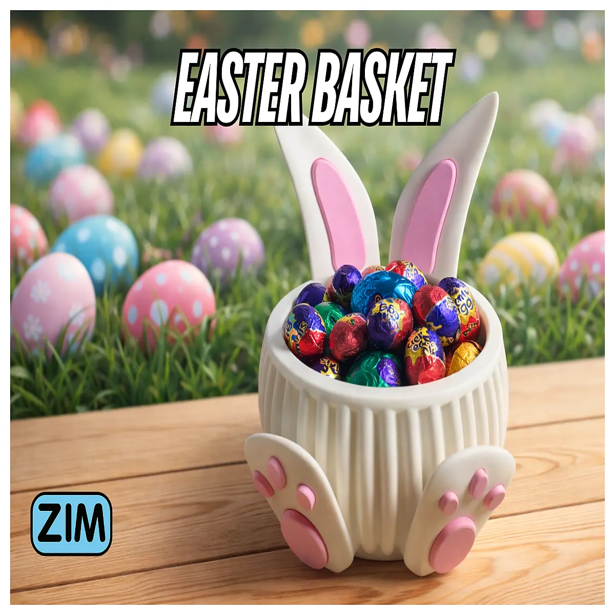 Easter Basket Bowl Festive Gift Container Easter Egg Decor Rabbit Toy Easter Basket Decoration