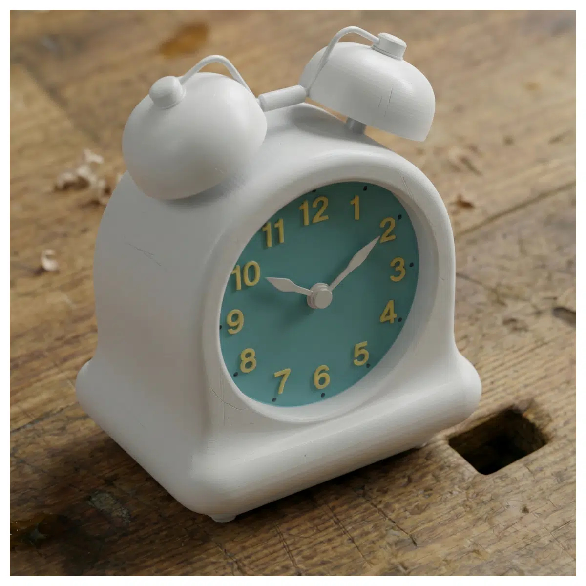 tilted alarm clock funny desk decor quirky timepiece for office