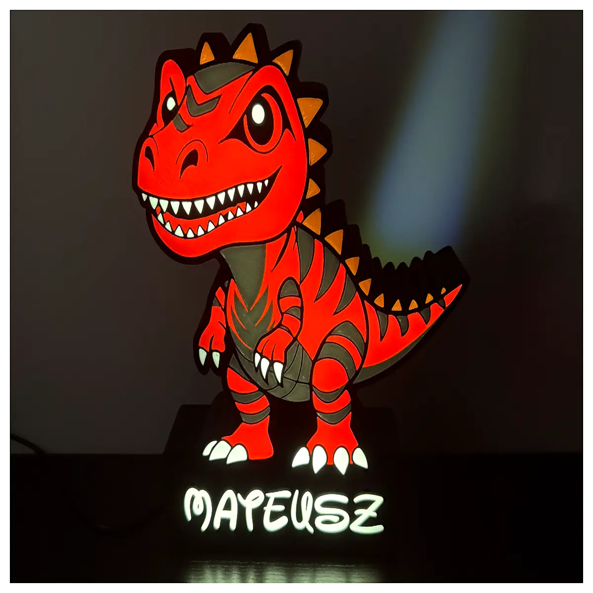 custom name dinosaur night for kids bedroom personalized with child s name cute animal decor gift