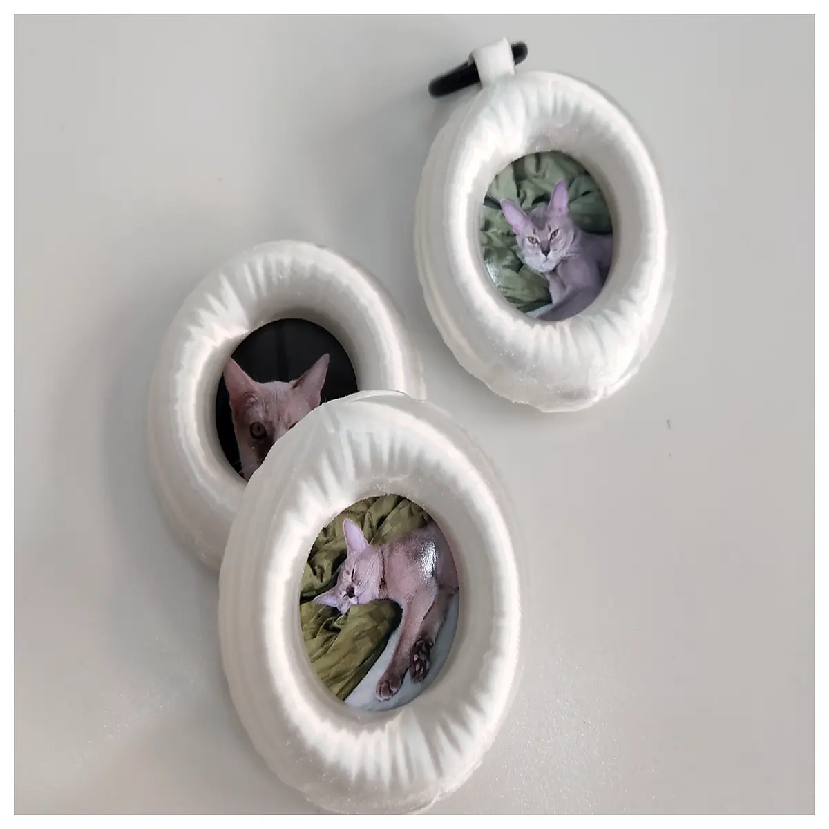 Pet Memory Photo Frame Circular Stickers Decorative Wall Decor Dual Use Fridge Magnets Photo Album Accessories