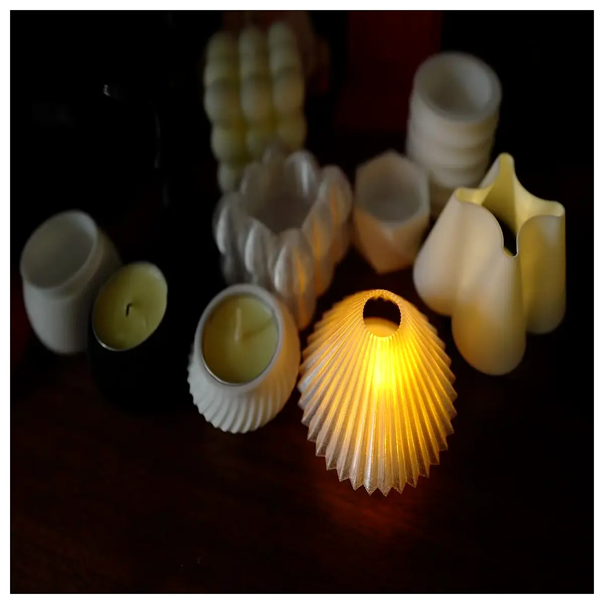 Vintage Candle Shade Pleated Cone Windblown Dome Base Decorative Lighting Candle Holder Accessories European Style