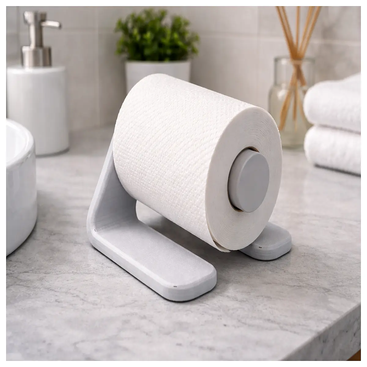 Minimalist Paper Towel Holder Easy Print Desktop Storage Wall Mounted Roll Holder Office Home Space Saving