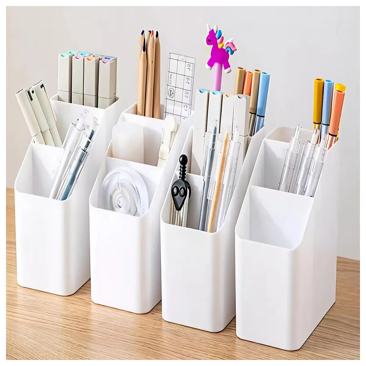 Desktop Pen Organizer Holder Storage Box Desk Organizer Supplies Shelf Multi Function Storage Container Pen Case Holder