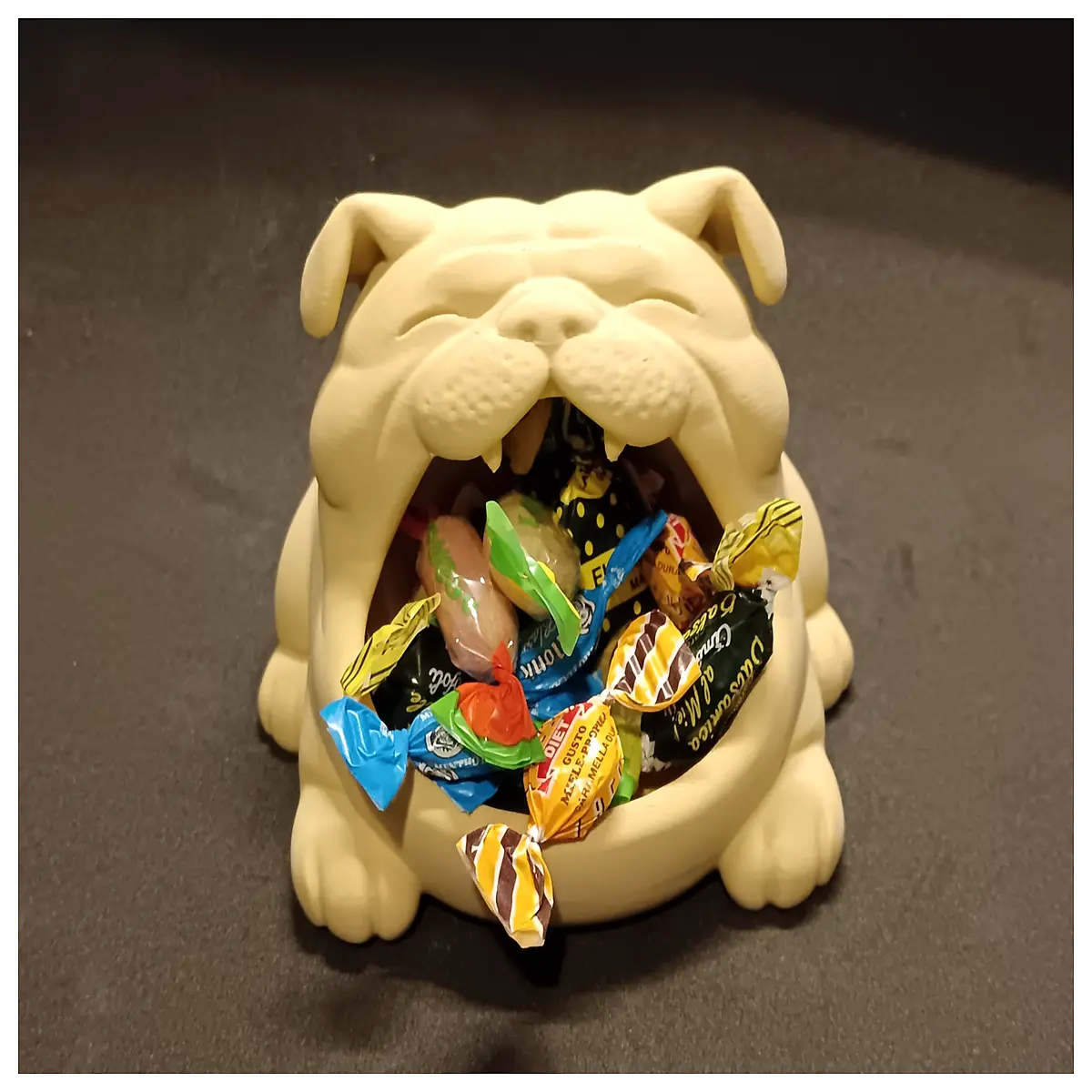 Coughing Bulldog Bowl Pet Food Dish Non Slip Ceramic Anti Splash Kitchenware Small Dog Bowl