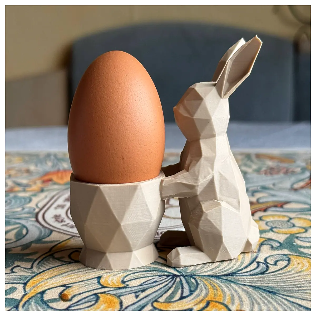 low poly easter bunny egg cup holder ceramic table decoration spring party favor