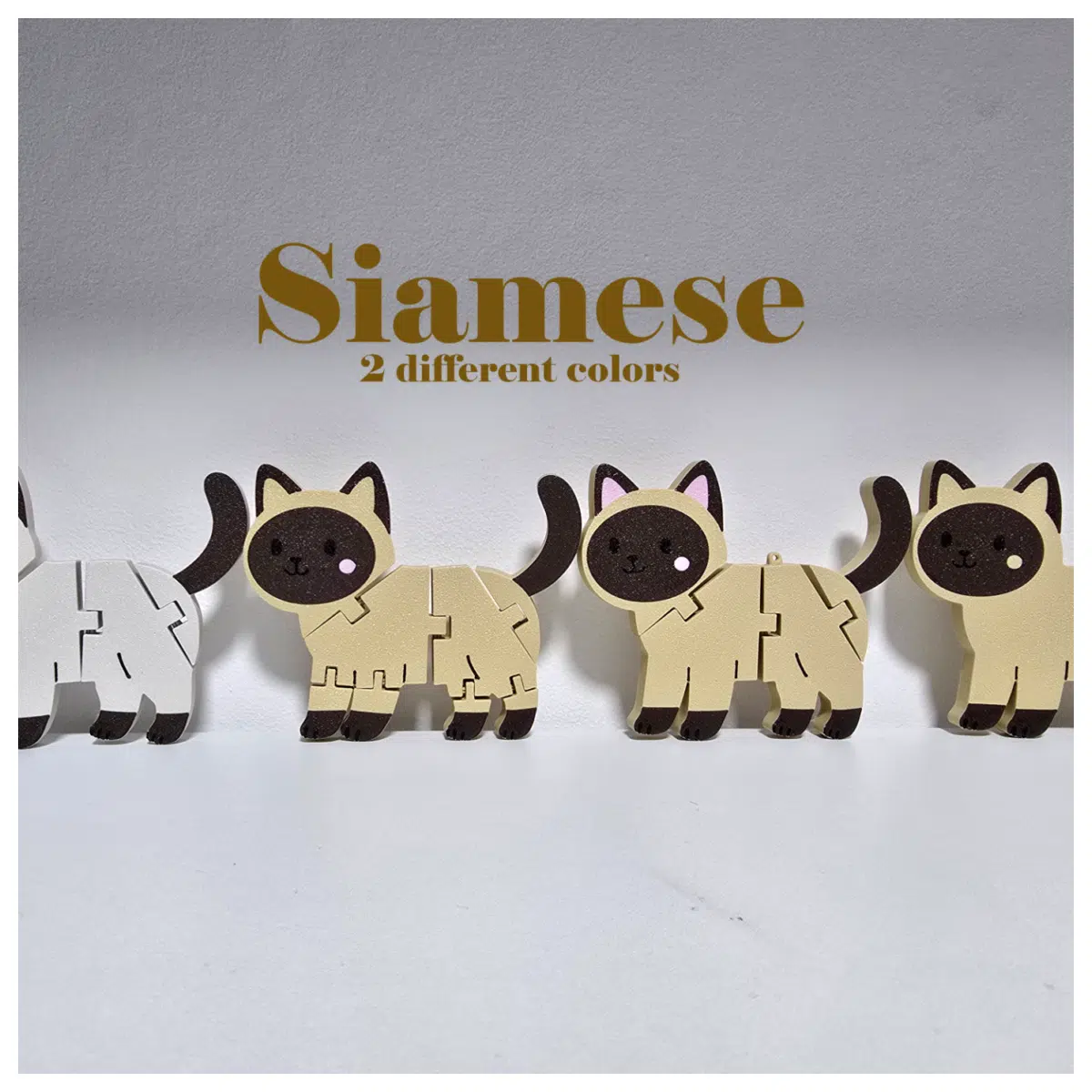 Siamese Cat Keychain Moving Cat Model Pet Memorial Gift Decoration Siamese Cat Toy Keychains