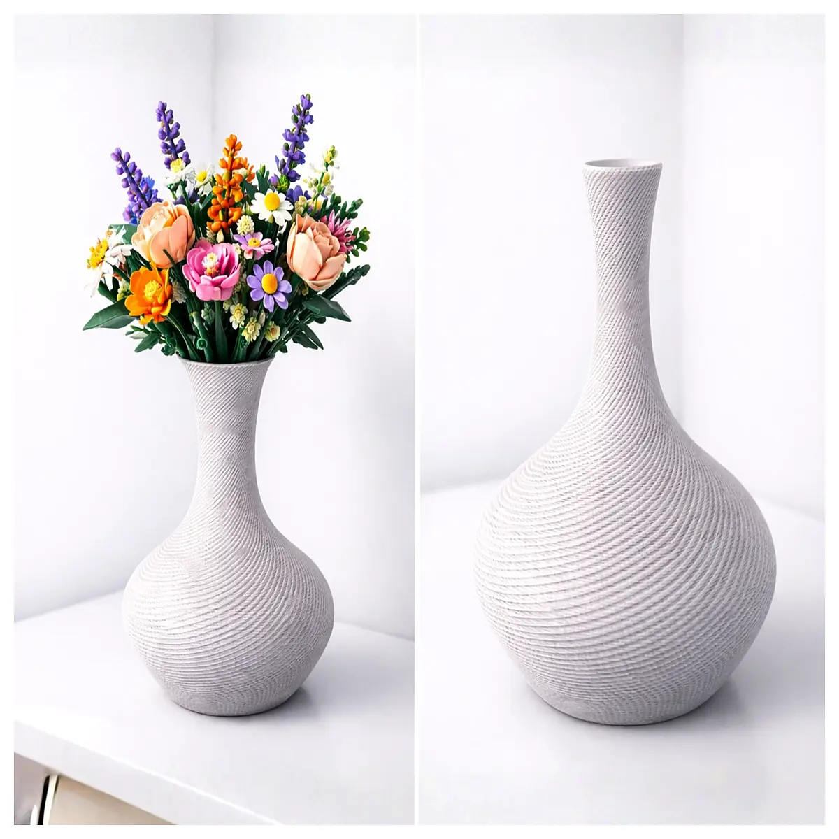 Building Block Flower Pot Stand Desktop Flower Vase Holder Creative Floral Arrangement Support for Flower Bouquets