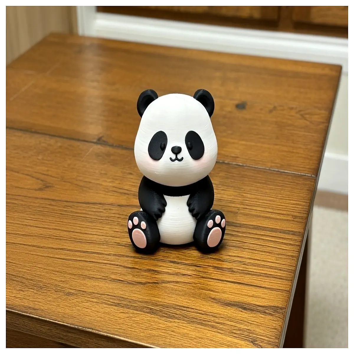 Cute Panda Figurine Desk Companion Mini Handcrafted Desktop Decoration Gift Idea Office Accent Small Animal Figure
