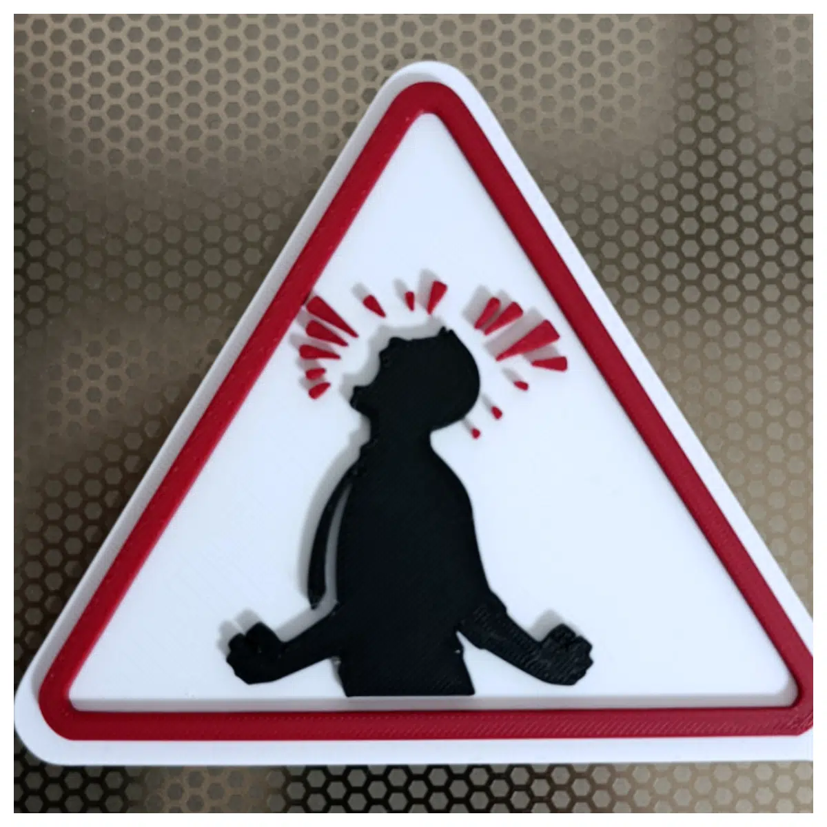 3D Warning Sign Beware I Get Angry Easily 3D Caution Sign reminds others to be careful avoid provoking anger