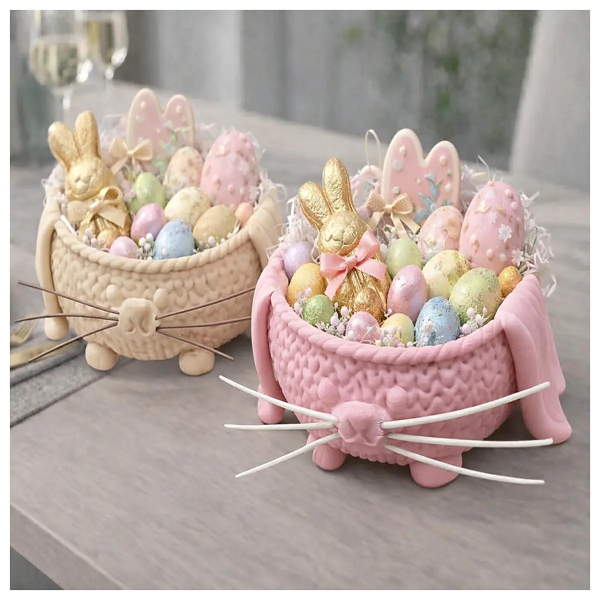 Knitted Rabbit Candy Bowl Creative Home Decor Dessert Container Tabletop Decoration Cute Snack Dish Sugar Bowl