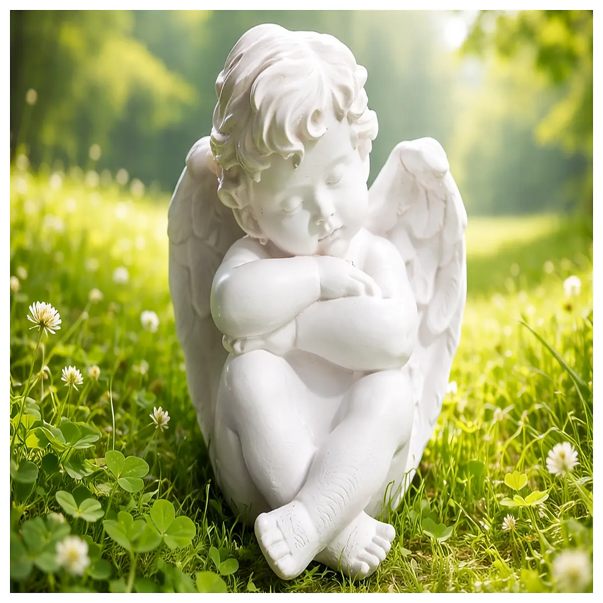 angel figurines for home decor cute sitting angel statue nursery wall art baby shower gifts heavenly room accents