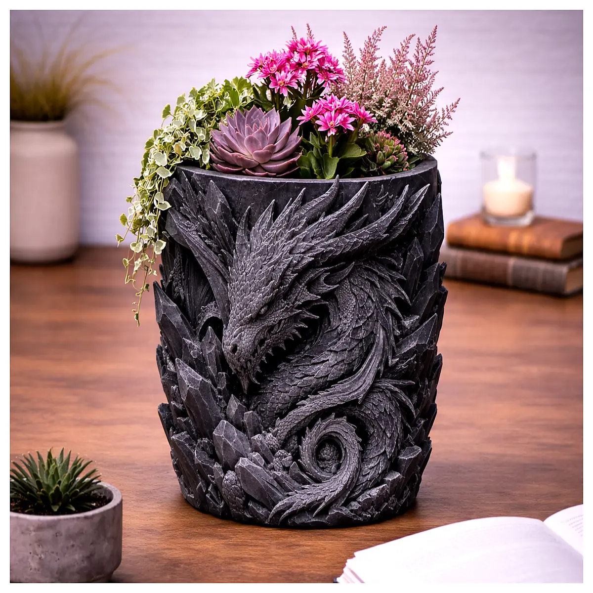Longjing Flower Pot Ceramic Flower Pot Indoor Plant Pot Desktop Decoration Floral Arrangement Succulent Planter Potted Plant Creative Flower Pot Longj