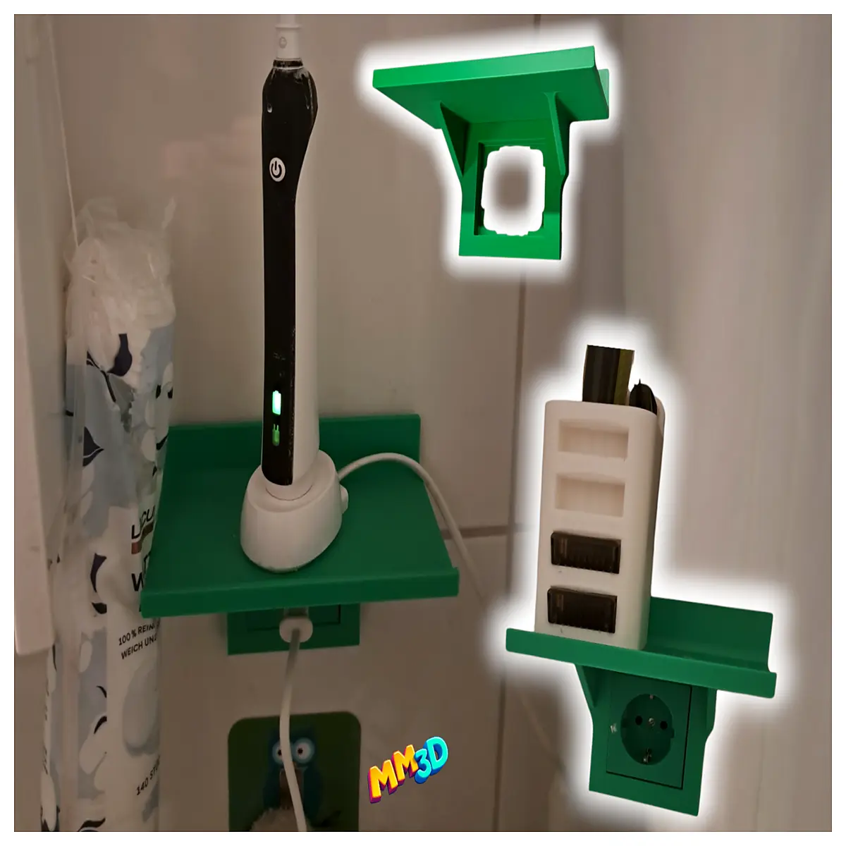 Gira 55 Socket Shelf Wall Mounting Bracket Cable Management Accessory Holder Organizer