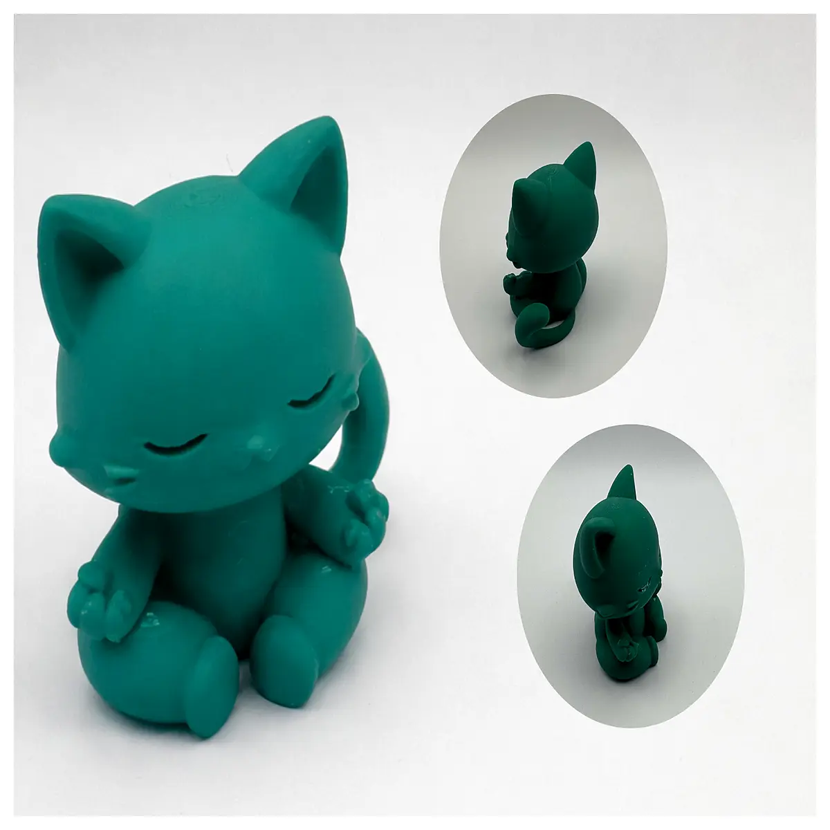 Zen Cat Serene Meditation Kitten Decorative Figurine Relax Stress Home Decor Pet Ornament