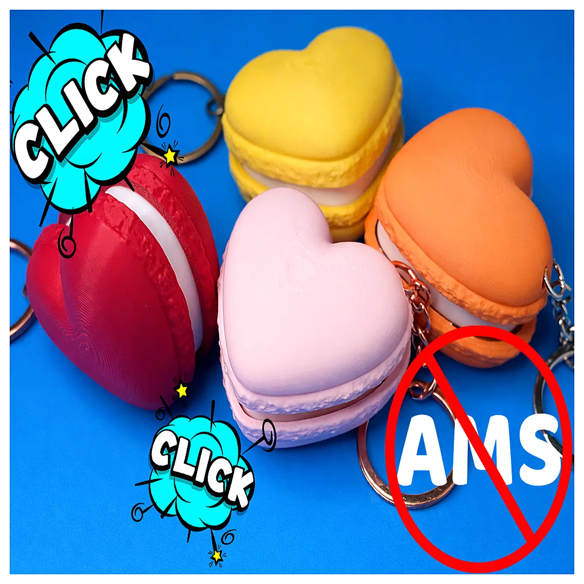 Macaron Keychain Click Style Cute Decoration Phone Charm Dessert Accessory Girls Gift