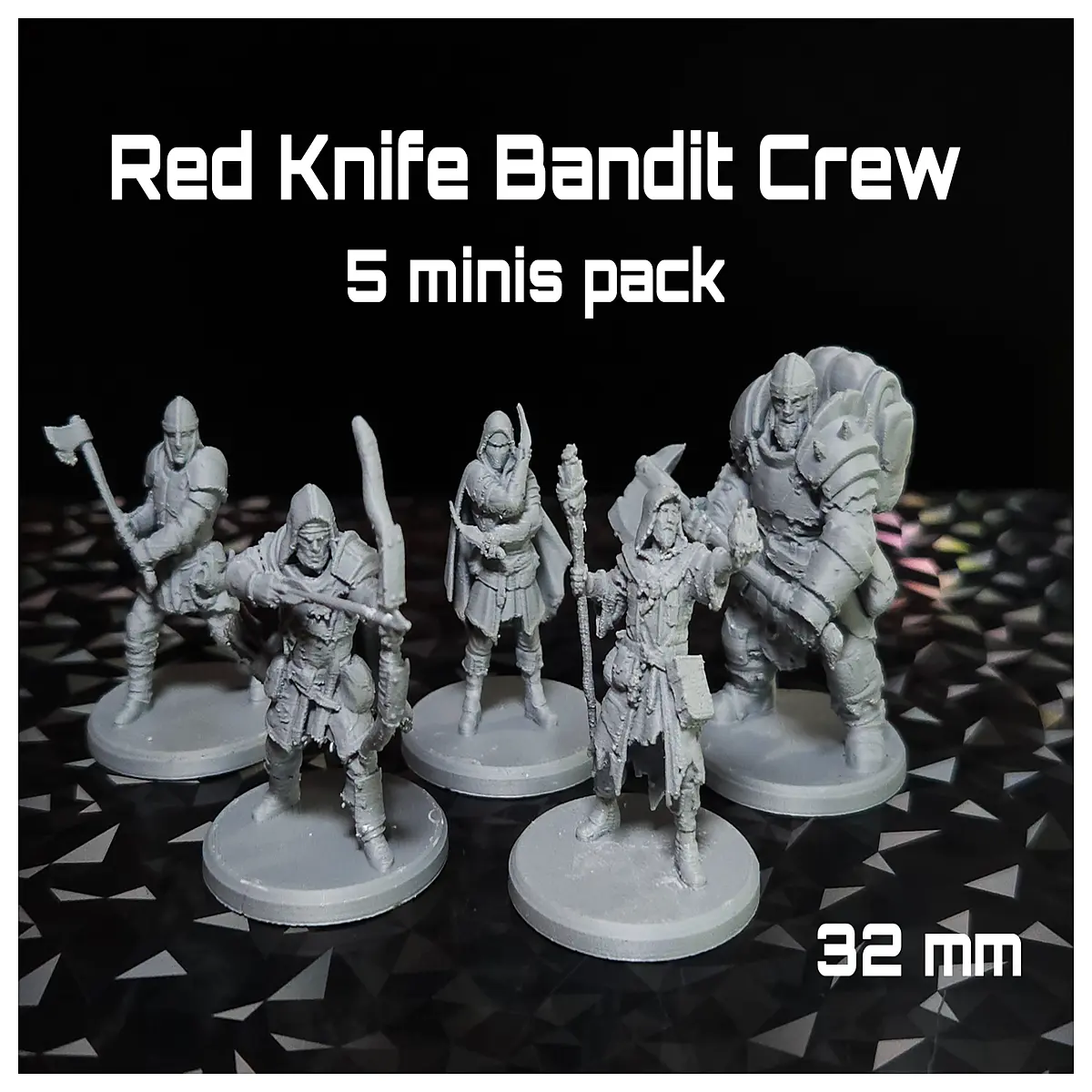 Red Bandits FDM Miniature Model 3D Model Assembly Pack War Game Tactical Toy Assembly
