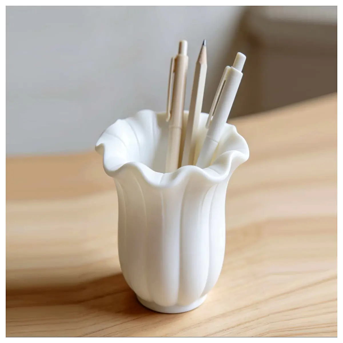 Floral Storage Pen Holder Desk Decor Creative Pen Case Organizer Multi Function Pencil Box Office School Supplies