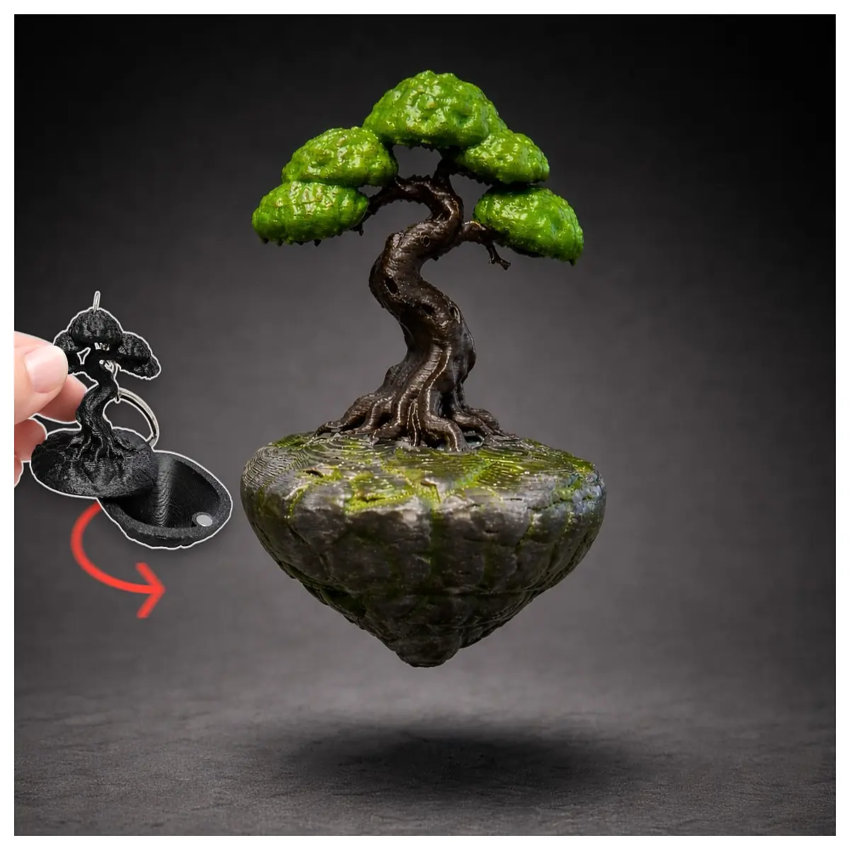 Floating Bonsai Keyring Magnetic Floating Ornament Hanging Toy Creative Friends Family